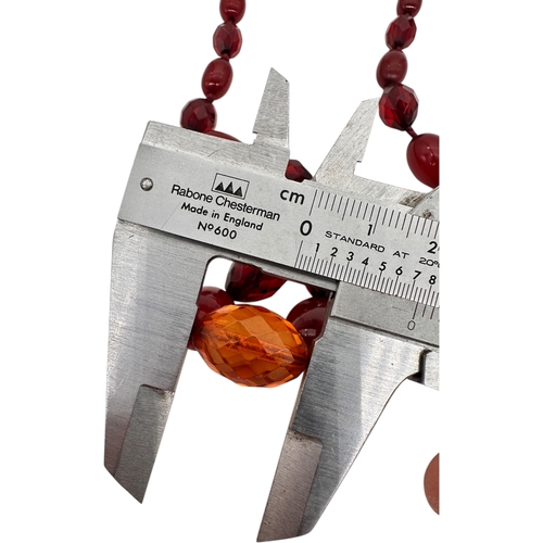 2 - Faceted Amber and Cherry Amber Bead Necklace. 17