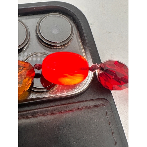 2 - Faceted Amber and Cherry Amber Bead Necklace. 17