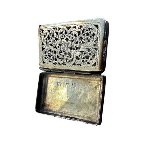 10 - George IV Silver Vinaigrette, Birmingham 1822 by Thomas Parker. 17g, Blank Cartouche.