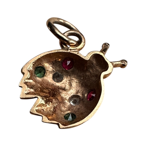 17 - Unmarked Yellow Metal Ladybird Charm. 1.93g...