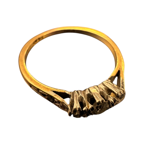 51 - Eighteen Carat Gold and Platinum Scrap Ring with Small Diamonds. 1.85g...