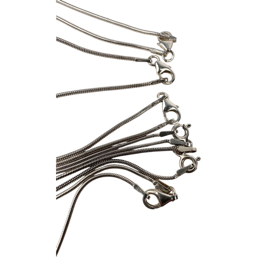 2 - Group of 925 Silver Snake Neck Chains. 23.82g...