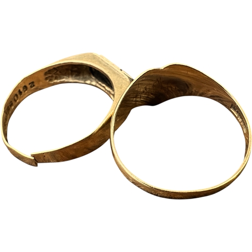 3 - Nine carat Gold Heart Ring (size K) with Nine Carat Gold and Onyx Scrap Ring. 2.07g...
