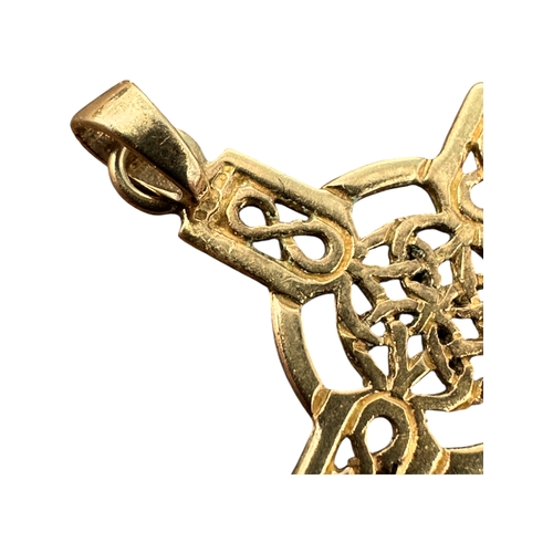 5 - Nine Carat Gold Celtic Cross Pendant. 1.19g. Full Hallmarks...