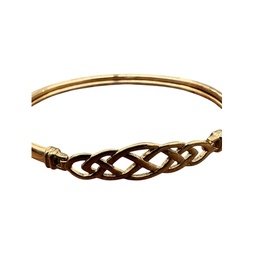 9 - Nine Carat Gold Bangle with Celtic Design. 4.59g. Full Hallmarks...