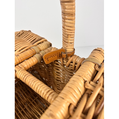 Harrods Wicker Picnic Hamper Basket