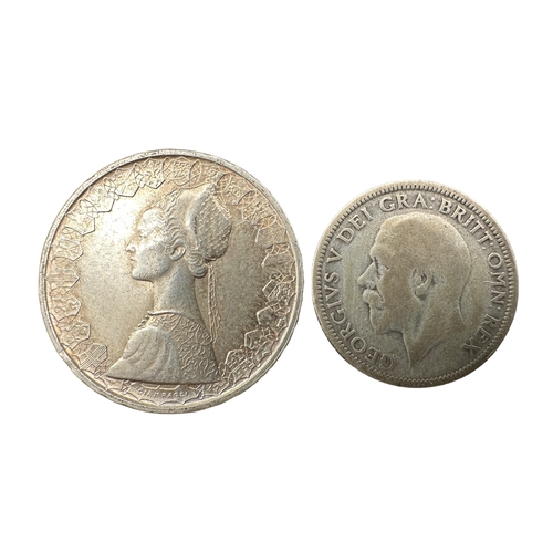131 - Italian 1960-R 500 Lire and UK 1929 1 Shilling Coin