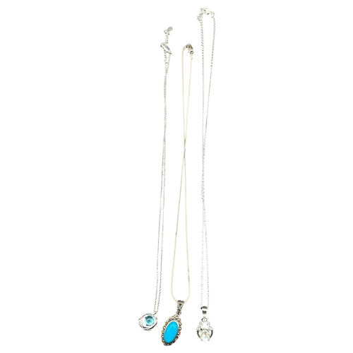 50 - Three 925 Marked Silver Pendant Necklaces...