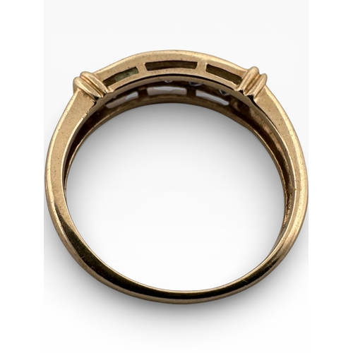 123 - Nine Carat Gold QVC Ring set with Purple Stones. Size R. 2.77g