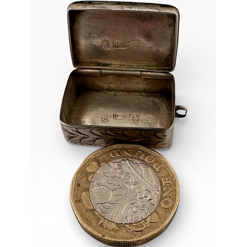 154 - Victorian Miniature Fob Vesta Case. Birmingham 1855. 6.81g