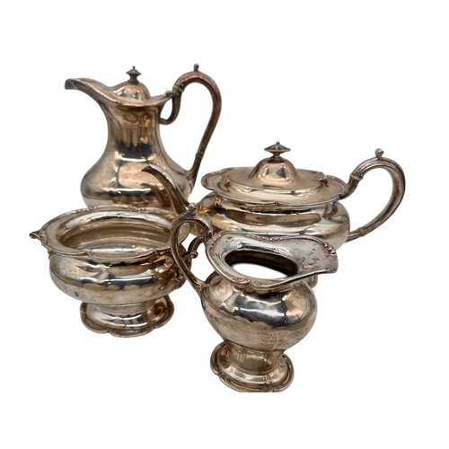 146 - Edward and Sons Glasgow. Hallmarked Silver Tea Service. 2060g