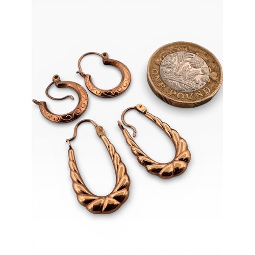 35 - Two Pairs of Nine Carat Gold Earrings. 1.68g...