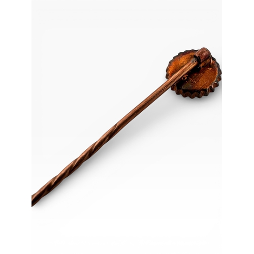 37 - Antique Fifteen Carat Rose Gold Stick Pin. 1.29g...