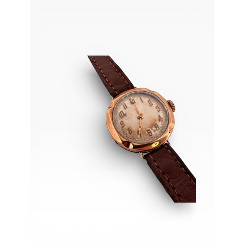 134 - Ladies Nine Carat Gold Cased Watch as found