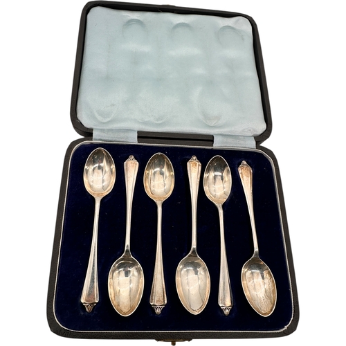 136 - Hallmarked Silver set of Six Teaspoons. 73.64g