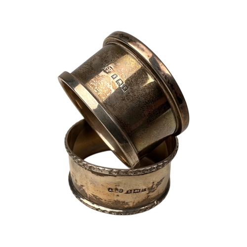 140 - Two Hallmarked Silver Napkin Rings. 33.9g