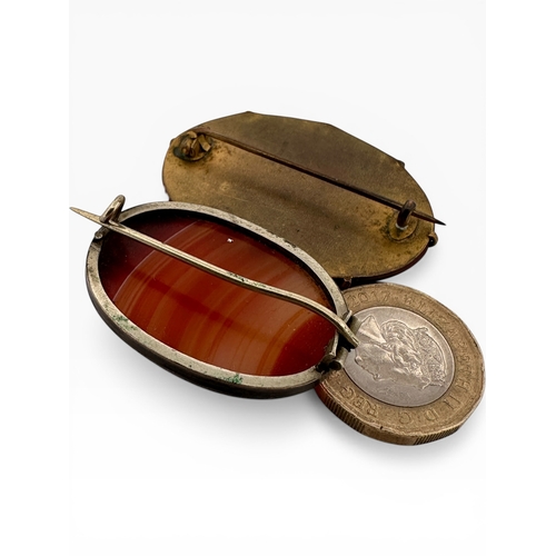 56 - Two Vintage Agate Brooches...