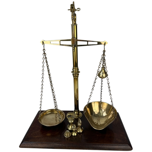 Large Antique Brass Balance Scales, stamped C.Rolland & Co, Willesden ...