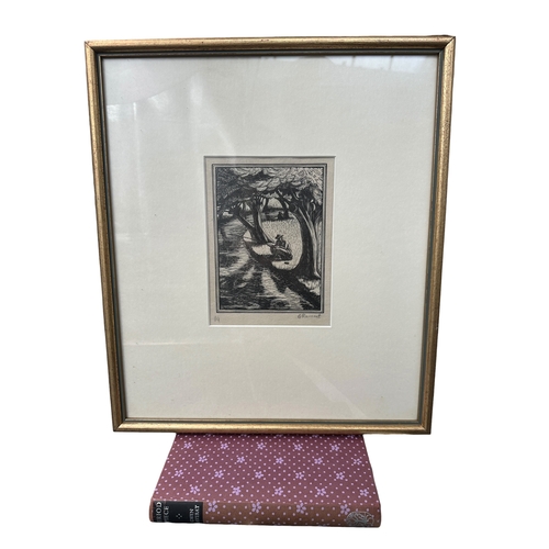 633 - Gwendolen Mary Reverat - Wood Engraving alongside Her Autobiographical Memoirs Book 