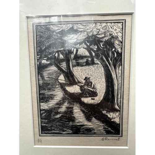 633 - Gwendolen Mary Reverat - Wood Engraving alongside Her Autobiographical Memoirs Book 