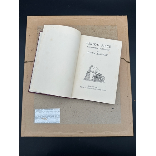 633 - Gwendolen Mary Reverat - Wood Engraving alongside Her Autobiographical Memoirs Book 