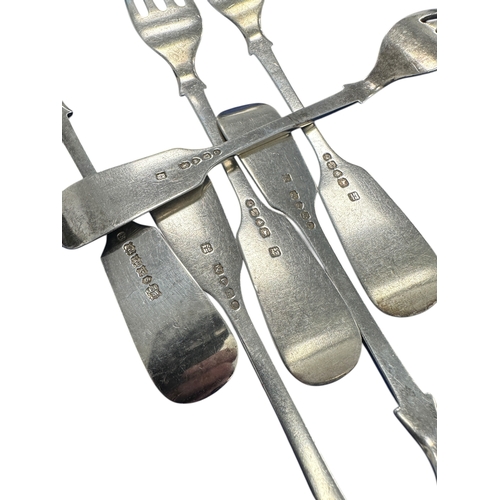 211 - Set of Six Hallmarked Silver Dessert Forks, London 1876. 271.38g