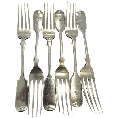 212 - Set of Six Hallmarked Silver Forks. London 1876. 432.1g