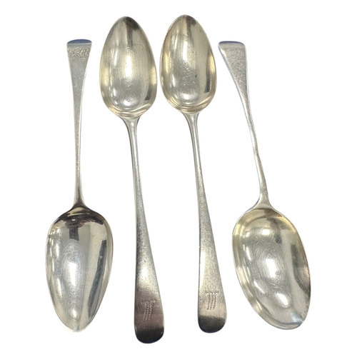 213 - Four Antique Hallmarked Silver Dessert Spoons, Various Makers. 121.19g