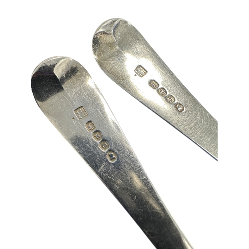 220 - Pair of Georgian Hallmarked Silver Serving Spoons. Lopndon 1809 by Sarah and John William Blake. 111... 