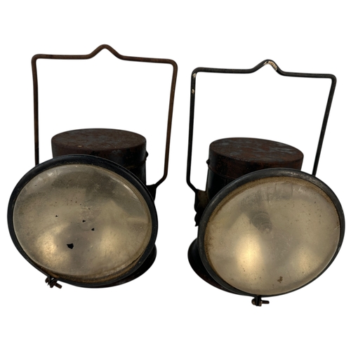 378 - Pair of Vintage Battery Operated Railway Lanterns by Stadium England