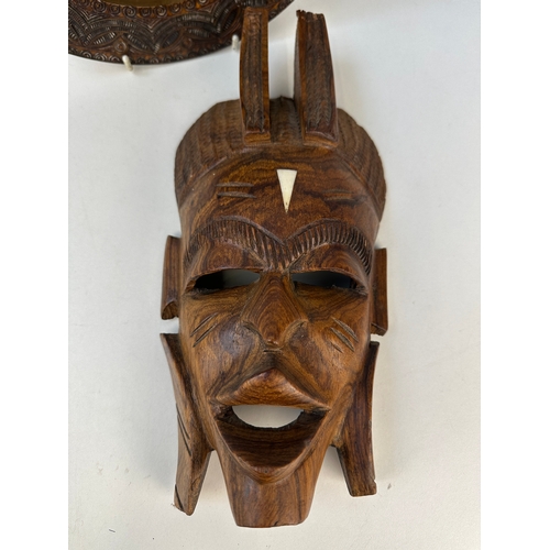 381 - Well Carved Decorative Plate and Mask