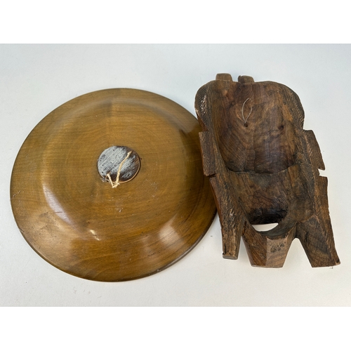 381 - Well Carved Decorative Plate and Mask