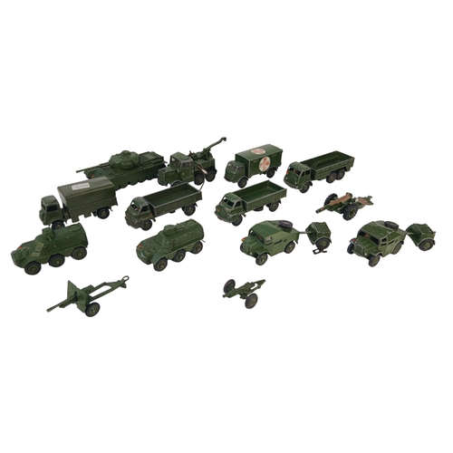 554 - Quantity of Unboxed Dinky Toys Diecast Military Vehicles including 688 Field Artillery Tractor and 6... 