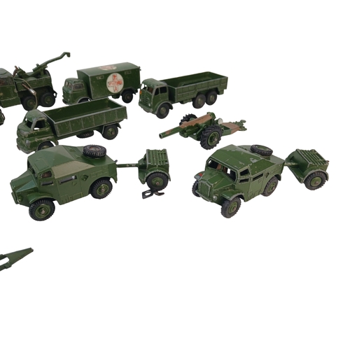554 - Quantity of Unboxed Dinky Toys Diecast Military Vehicles including 688 Field Artillery Tractor and 6... 