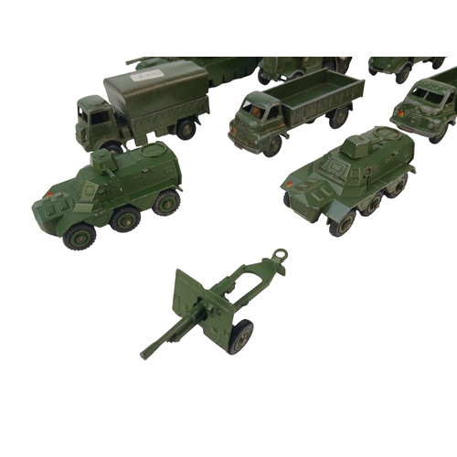554 - Quantity of Unboxed Dinky Toys Diecast Military Vehicles including 688 Field Artillery Tractor and 6... 