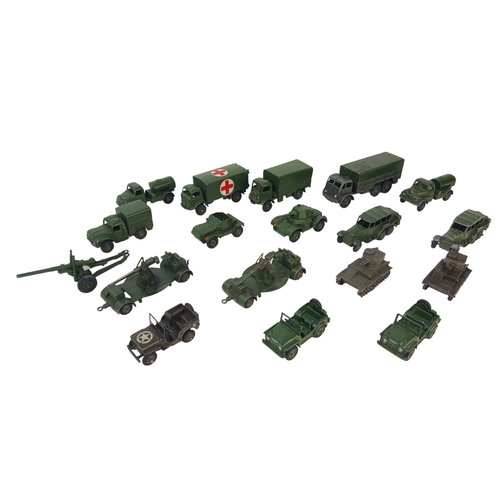 555 - Quantity of Unboxed Dinky Toys Diecast Military Vehicles including 152A Light Tank and 152B Reconnai... 