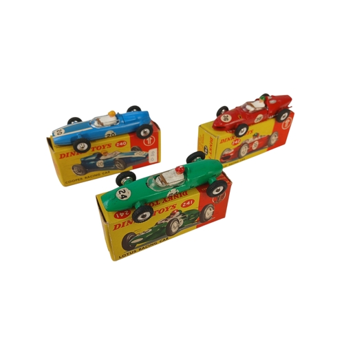 561 - Group of 3 Boxed Dinky Racing Cars including 240 Cooper, 241 Lotus and 242 Ferrari