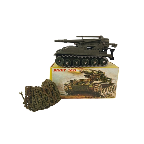 564 - Boxed French Dinky Toys 813 Canon de 155 Automoteur with Camouflage Netting
