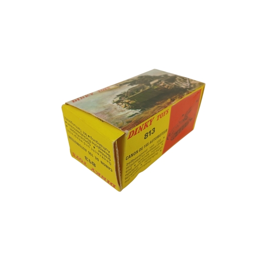 564 - Boxed French Dinky Toys 813 Canon de 155 Automoteur with Camouflage Netting