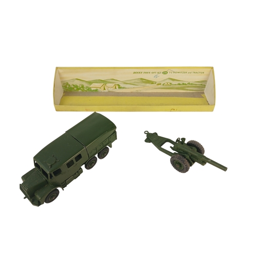 568 - Boxed Dinky Toys Gift Set 695 7.2 Howitzer and Tractor – driver figure and some inner packing missin... 