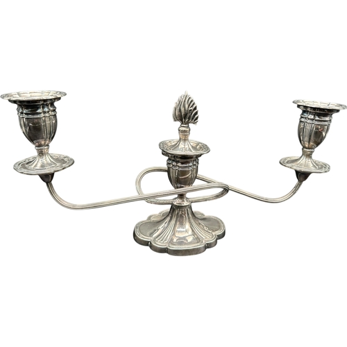 223 - Hallmarked Silver Candelabra with Weighted Base