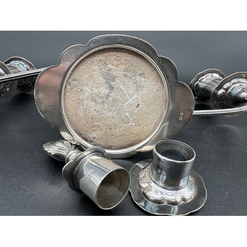 223 - Hallmarked Silver Candelabra with Weighted Base