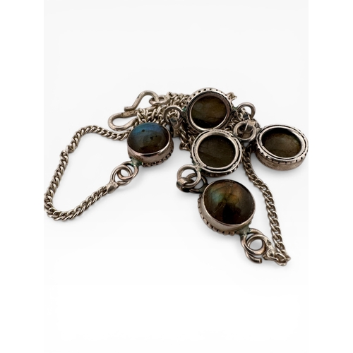 42 - 925 Silver and Blue John Necklace. 16