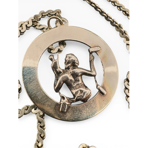 2 - Nine Carat Gold Chain with Nine Carat Gold Neptune Pendant, Full Hallmarks. 25