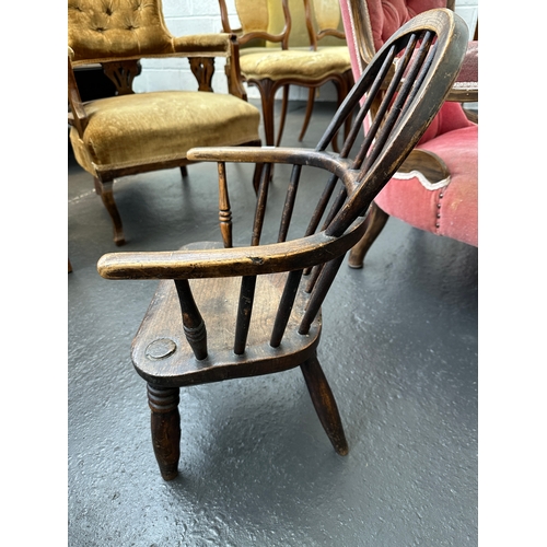 24 - Antique Childrens Windsor Chair...