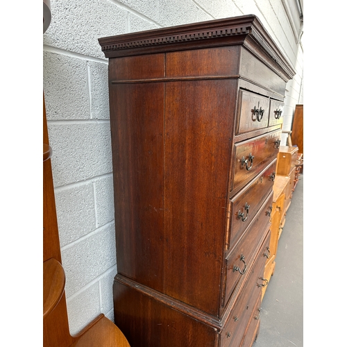 45 - Two Over Three on Three Antique Chest on Chest - 101 x 51 x 189cm...