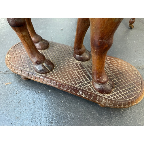48 - Anglo-Indian Carved Hardwood Camel Table...