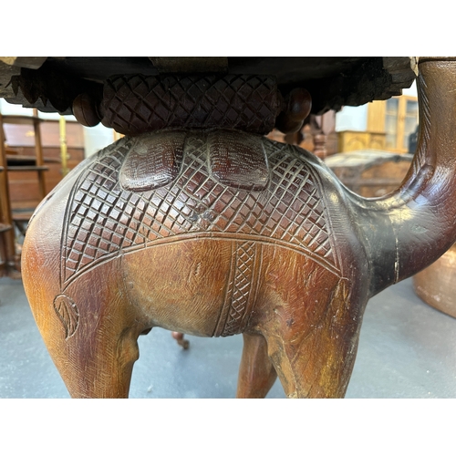 48 - Anglo-Indian Carved Hardwood Camel Table...