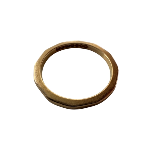 183A - Twenty Two Carat Gold Faceted Wedding Band, Size N - 3.15 grams