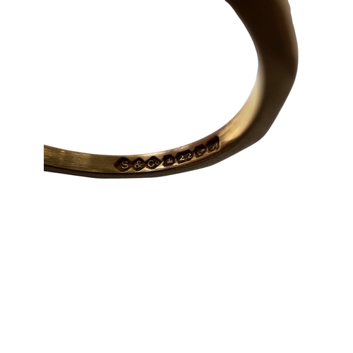 183A - Twenty Two Carat Gold Faceted Wedding Band, Size N - 3.15 grams